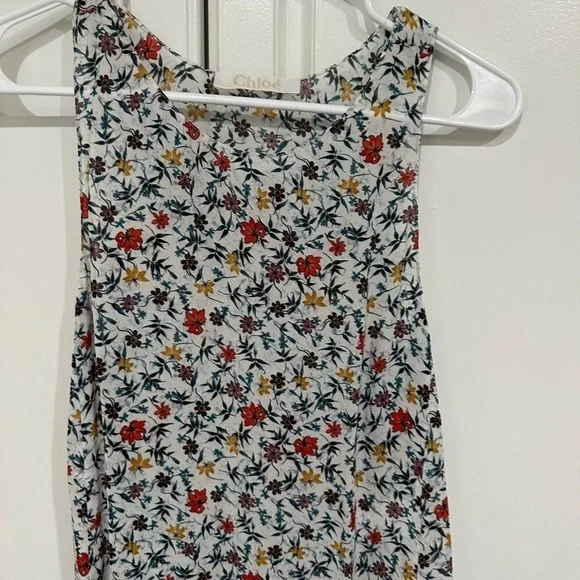 CHLOE Ruffle-trimmed Pleated Floral-print Georgette Mini Dress In Ivory …